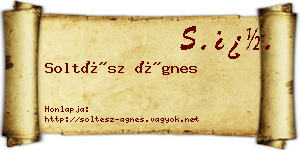 Soltész Ágnes névjegykártya