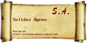 Soltész Ágnes névjegykártya
